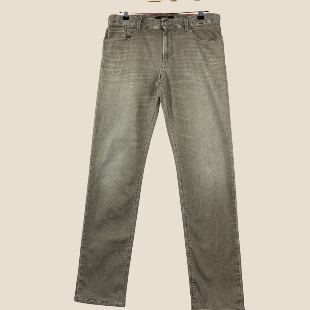 Alberto Pipe Dynamic Superfit Jeans Size 33x34 Olive Green Slim Quiet Luxury EU